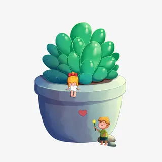 多肉绿植卡通免抠