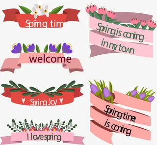 粉红色春天横幅免抠