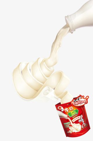 倒下来的牛奶免抠