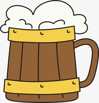 木质啤酒杯免抠