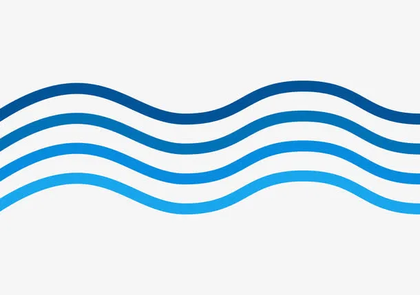 渐变卡通波浪条纹免抠