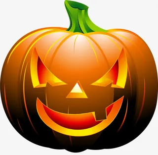 黄色渐变南瓜灯免抠