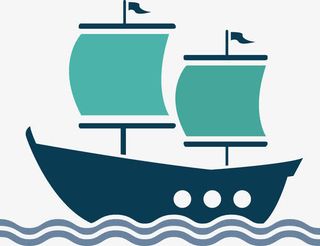 扁平化帆船矢量图免抠