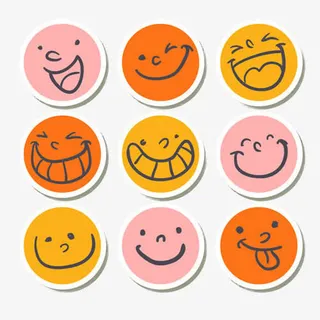 圆形手绘表情包免抠