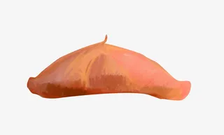 卡通粉色画家贝雷帽子PNG免抠