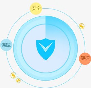 蓝色盾牌安全保障便捷平台设计免抠