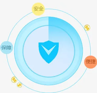 蓝色盾牌安全保障便捷平台设计免抠