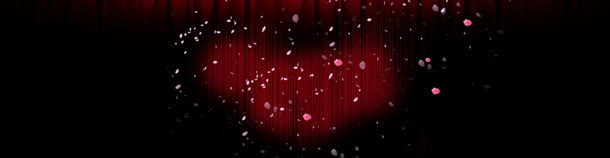 淘宝舞台心型飘花背景banner