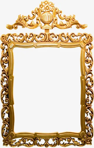 金色精美雕刻花纹欧式免抠