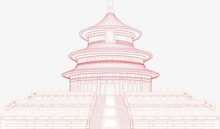 天坛建筑剪影免抠