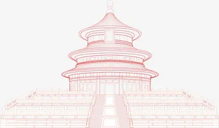 天坛建筑剪影免抠