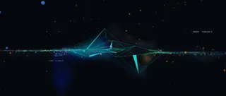 黑色背景青色光效壁纸