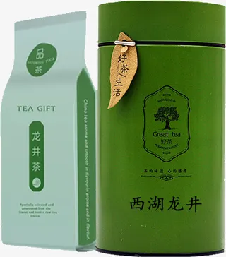 西湖龙井罐装茶叶免抠