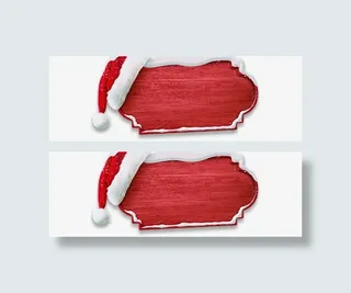 圣诞红色框免抠