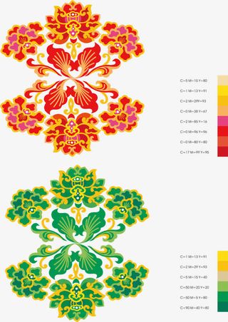 矢量金色传统花纹免抠