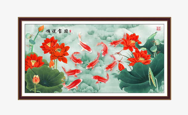 中国风挂画免抠