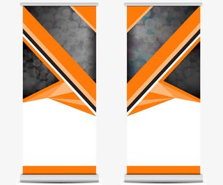 矢量商务易拉宝展架素材免抠