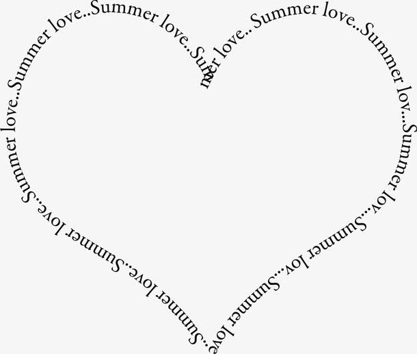 相框剪影卡通素材 英文字母心免抠