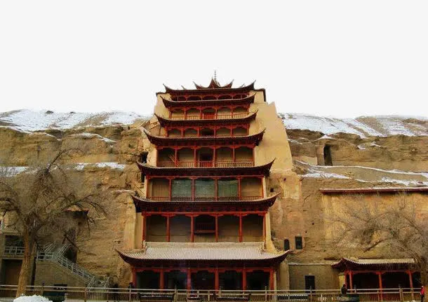 冬天的莫高窟免抠