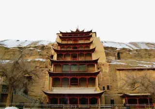 冬天的莫高窟免抠