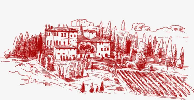 手绘森林山庄造型免抠