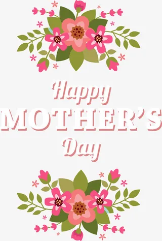 母亲节祝福贺卡免抠