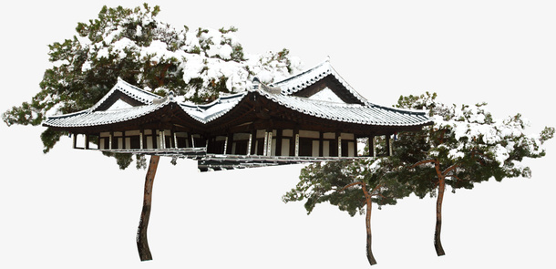 下雪天的房子免抠