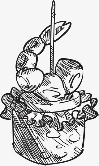 串串矢量卡通点心免抠