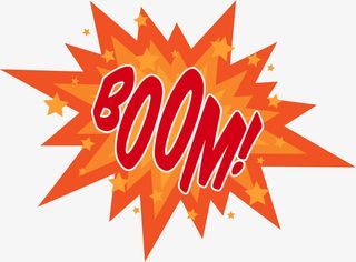 手绘爆炸效果标签免抠