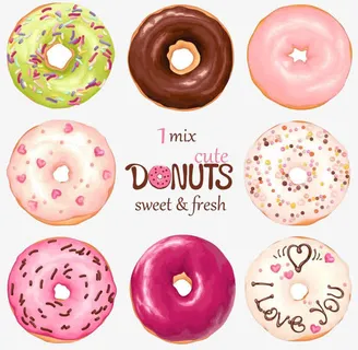 甜甜圈装饰图案免抠