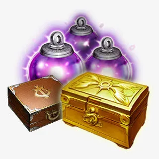 手绘紫色光效宝箱免抠