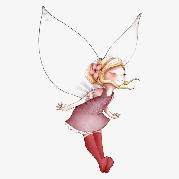 手绘可爱的小花仙子免抠