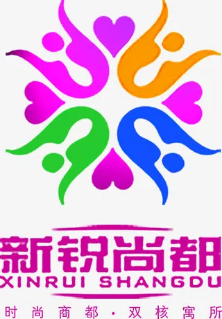 手绘彩色爱心花纹免抠