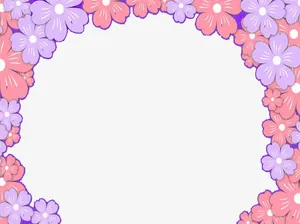 紫色浪漫花环素材背景