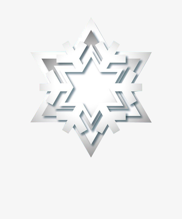 白色雪花形状设计免抠