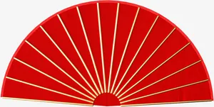 年货节C4D立体红色扇子免抠