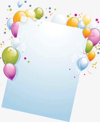 缤纷彩色气球纸张信纸免抠