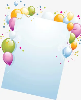 缤纷彩色气球纸张信纸免抠