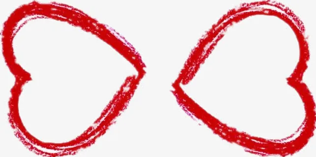 两颗线条组成的心免抠