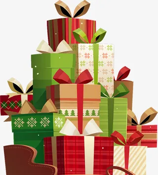 一堆礼物盒png免抠