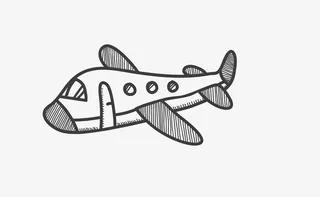 卡通简约黑白物体插画小清新免抠