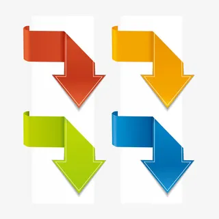 箭头  标签 指示 矢量图 多颜色免抠