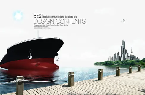 现代城市港口码头免抠