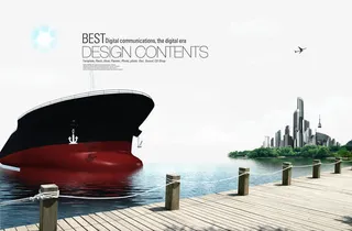 现代城市港口码头免抠