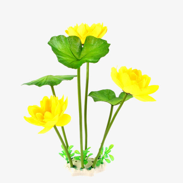 水族箱塑料花草装饰品荷花免抠