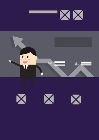 卡通人物商务图标曲线箭头封面背景高清