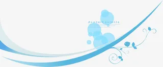 蓝色潮流花纹免抠