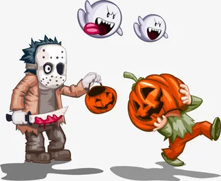 万圣节矢量小鬼南瓜素材鬼免抠