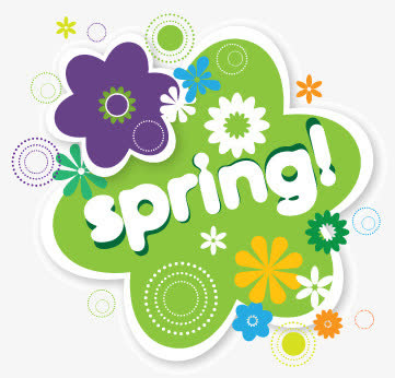 春季花朵标签矢量素材免抠