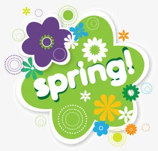 春季花朵标签矢量素材免抠